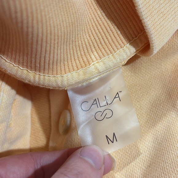 Calia Carrie Underworld Mock Henley Sweatshirt In Sunrise Orange - Picture 3 of 8